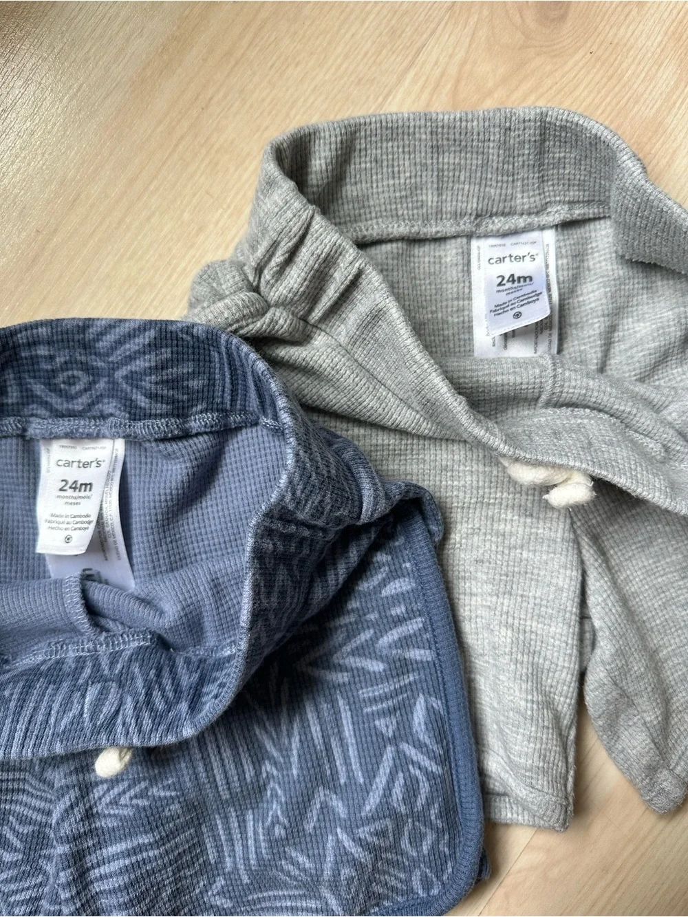 Carter's Blue Patterned & Light Gray Pull-On Shorts